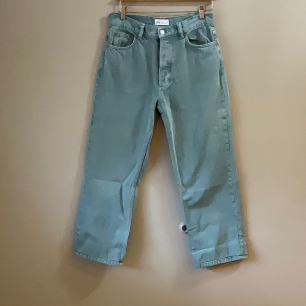 Zara jeans straight leg light green 9374/061/500/38
